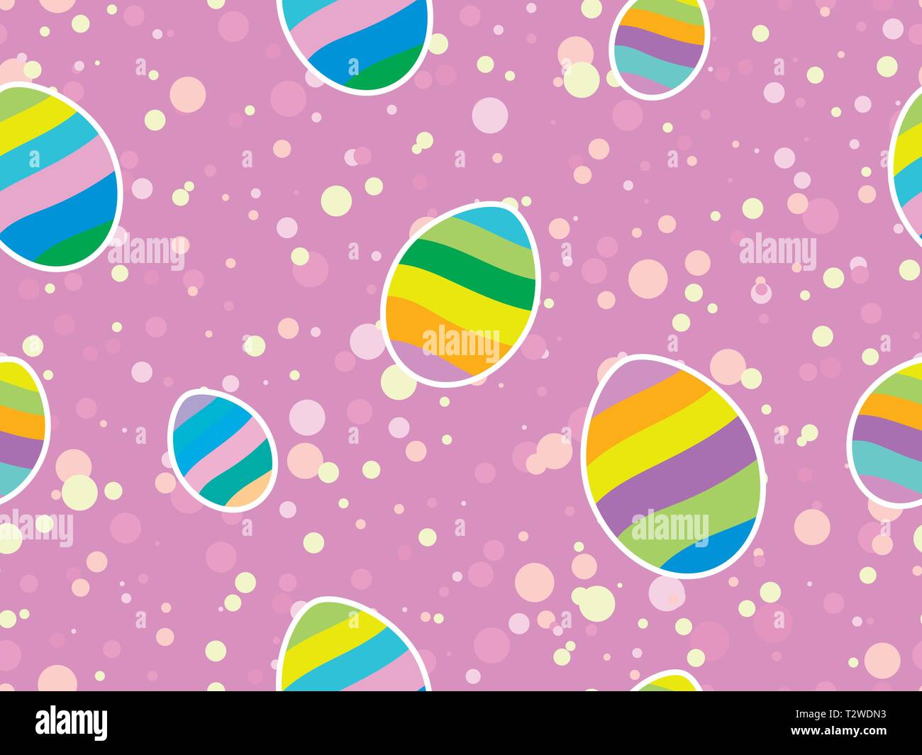 Easter eggs seamless pattern. Happy Easter background.  Holiday greeting card. Vector illustration Stock Vector