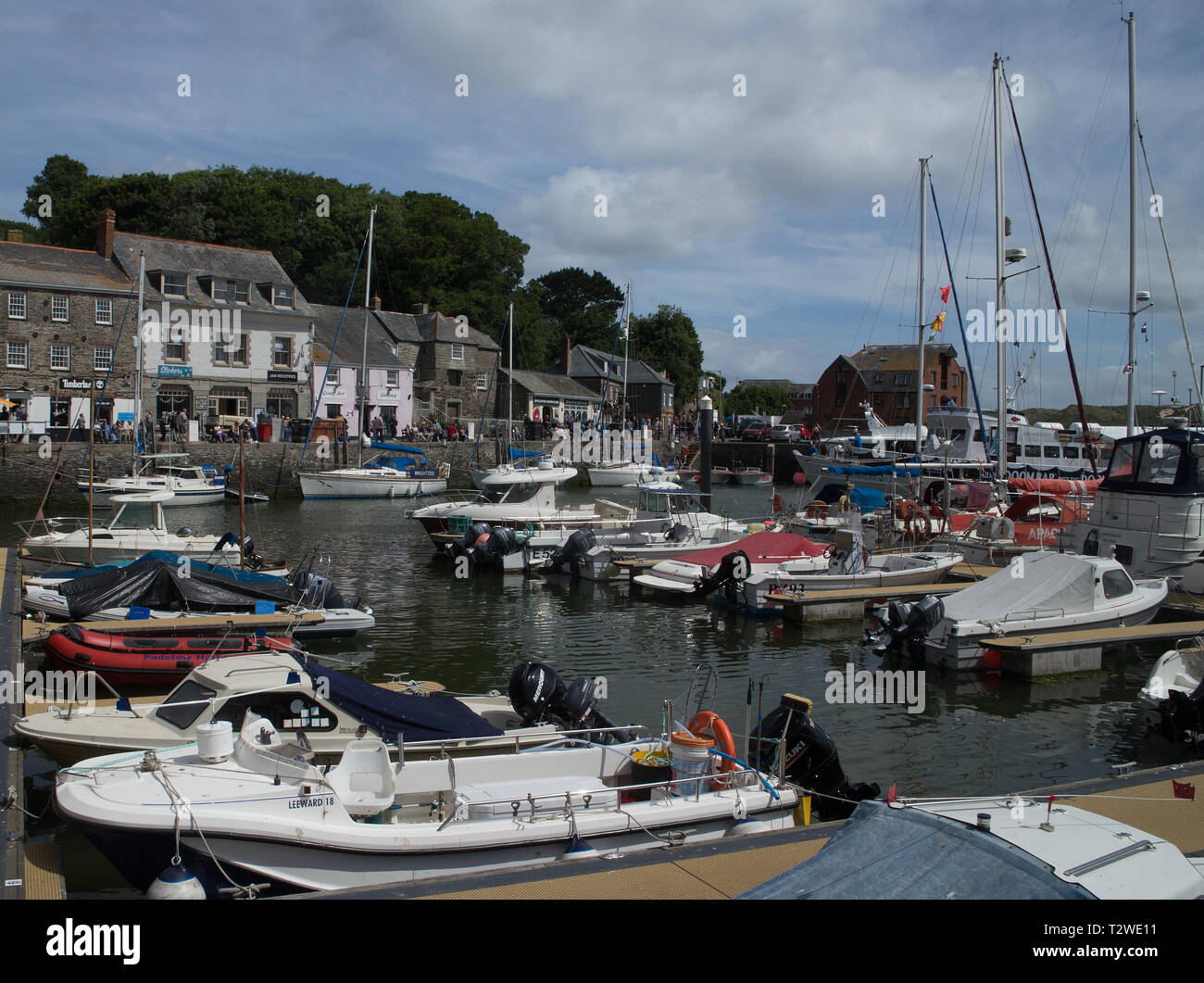 Boats in Padstow Harbour, North Cornwall Stock Photo