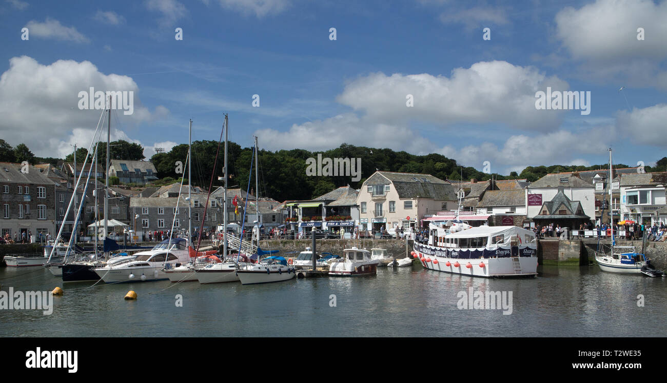 Boats in Padstow Harbour, North Cornwall Stock Photo