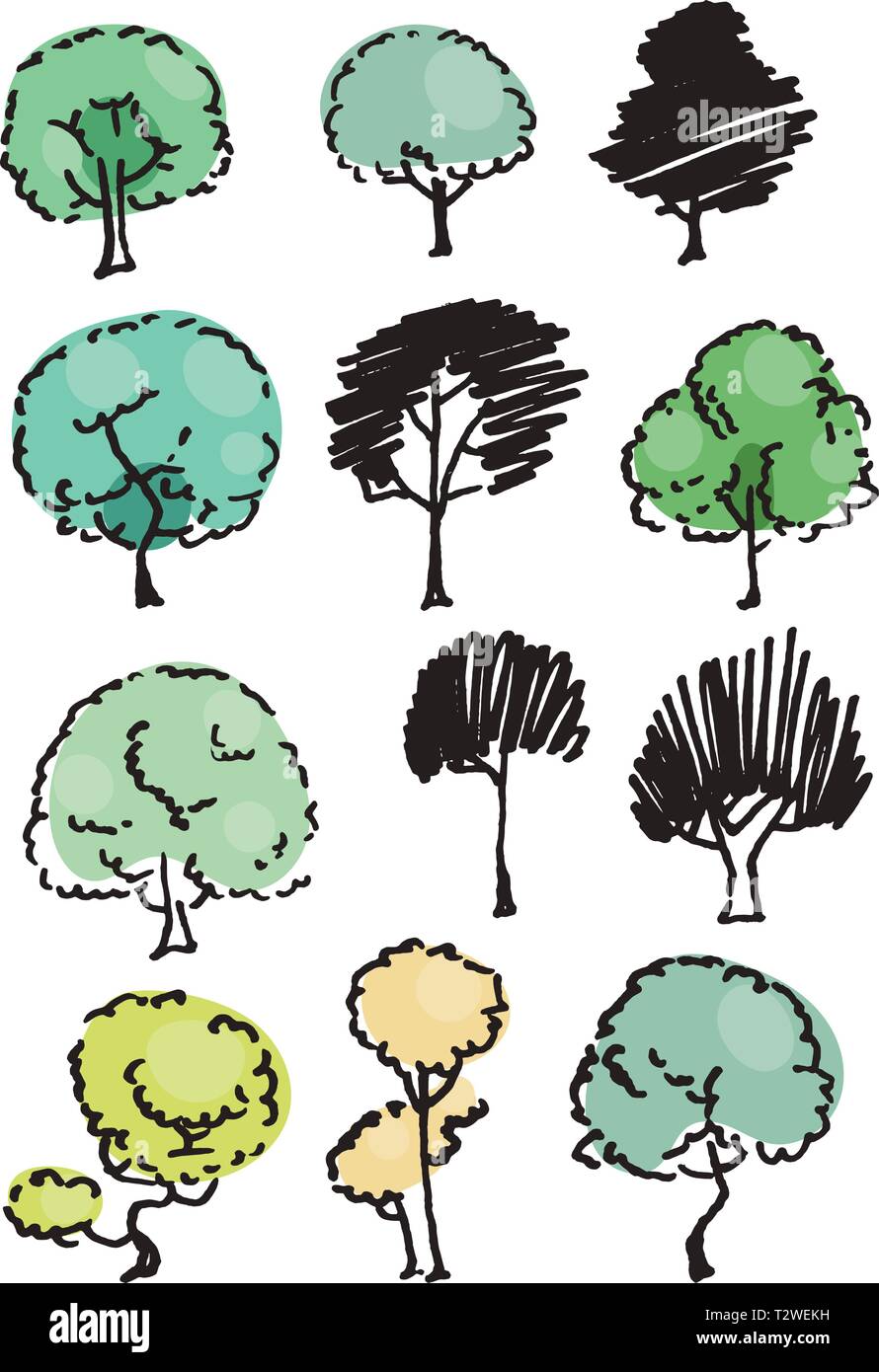 Different kinds of trees Stock Vector by ©blueringmedia 123795534