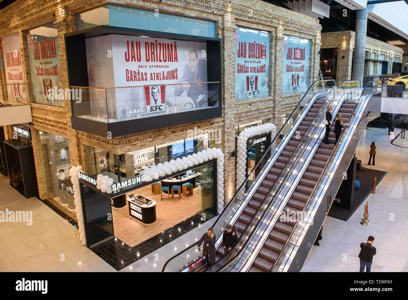 04.04.2019. RIGA, LATVIA.  Akropole shopping centre. Official opening of biggest shopping centre Akropole in Latvia. The shopping mall is part of Akro Stock Photo