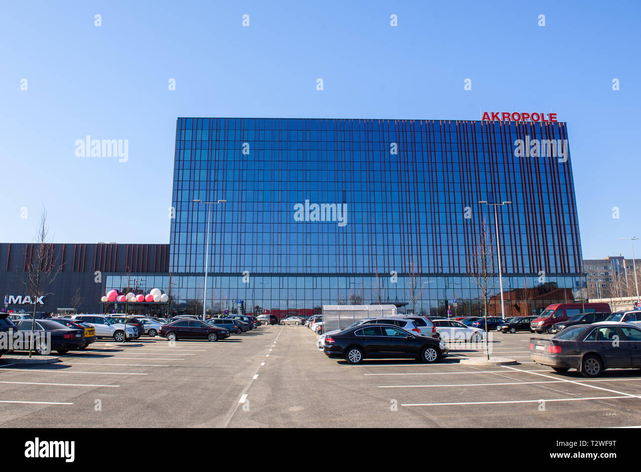 04.04.2019. RIGA, LATVIA. Official opening of biggest shopping centre Akropole in Latvia. The shopping mall is part of Akropolis Group - a Lithuanian  Stock Photo