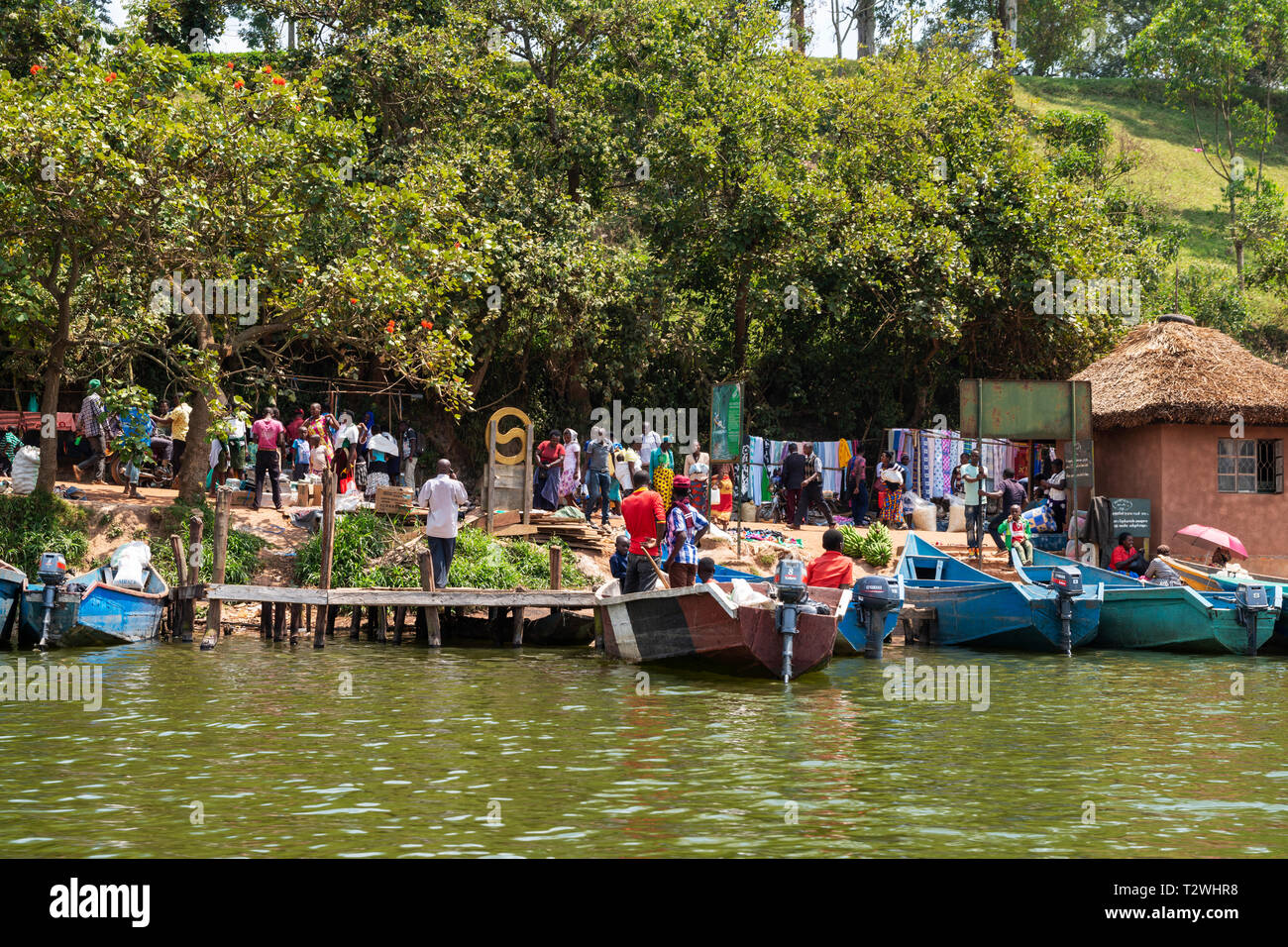 Local market at Rutinda on Lake Bunyonyi in South West Uganda, East Africa Stock Photo