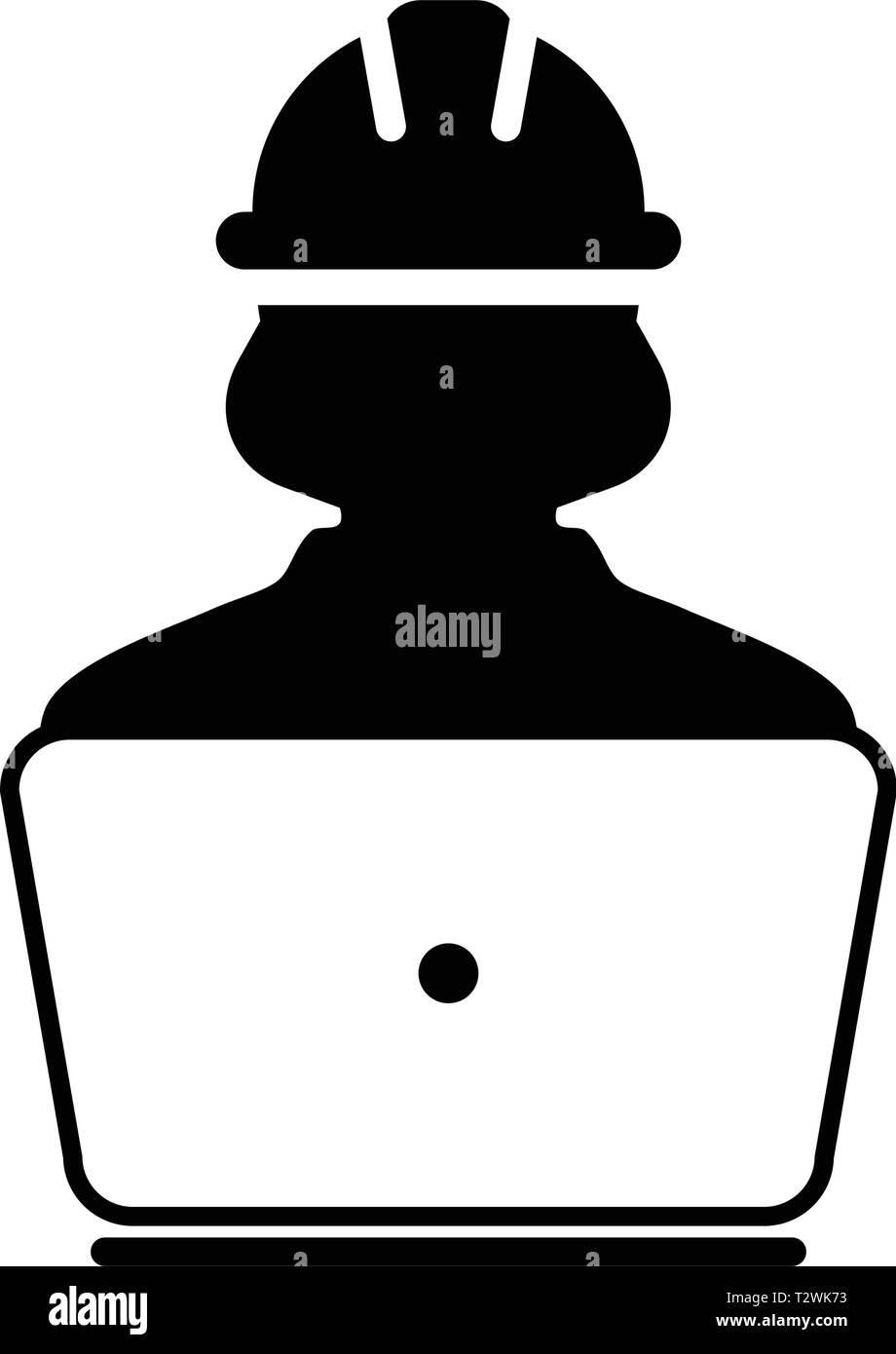 Support icon vector female construction service worker person profile ...