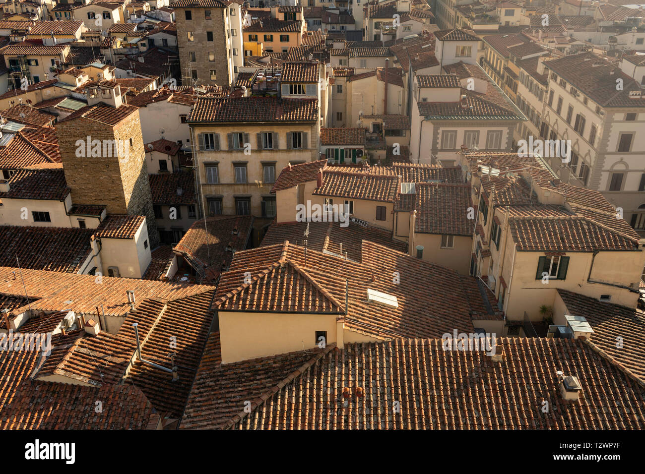 Rooftops in Florence, Tuscany, Italy seen from the tower of the Palazzo Vecchio. Picture date: Thursday February 21, 2019. Photograph by Christopher I Stock Photo