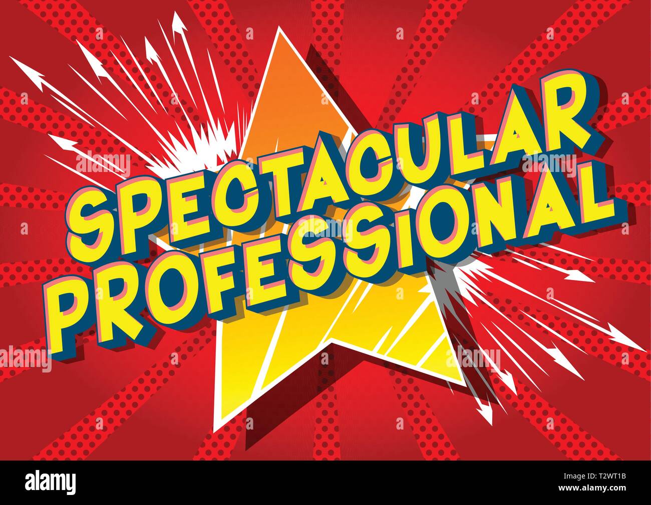 Spectacular Professional - Vector illustrated comic book style phrase on abstract background. Stock Vector