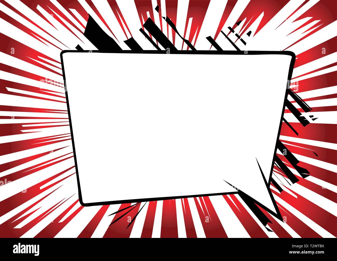 Vector illustrated retro comic book background with big blank speech ...