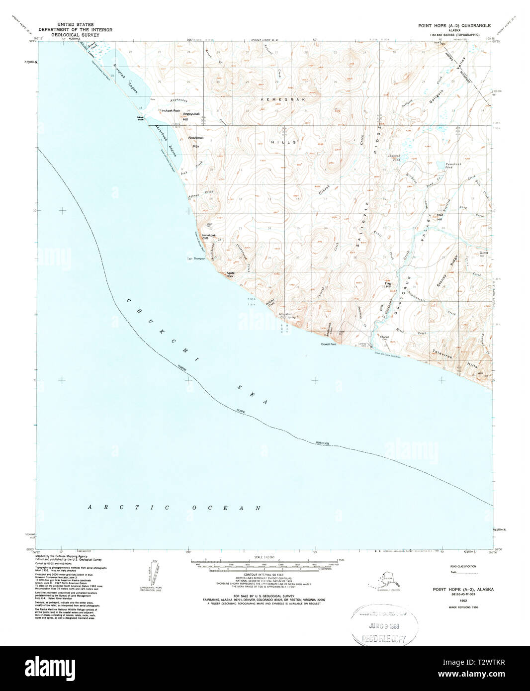 USGS TOPO Map Alaska AK Point Hope A-2 358419 1952 63360 Restoration ...