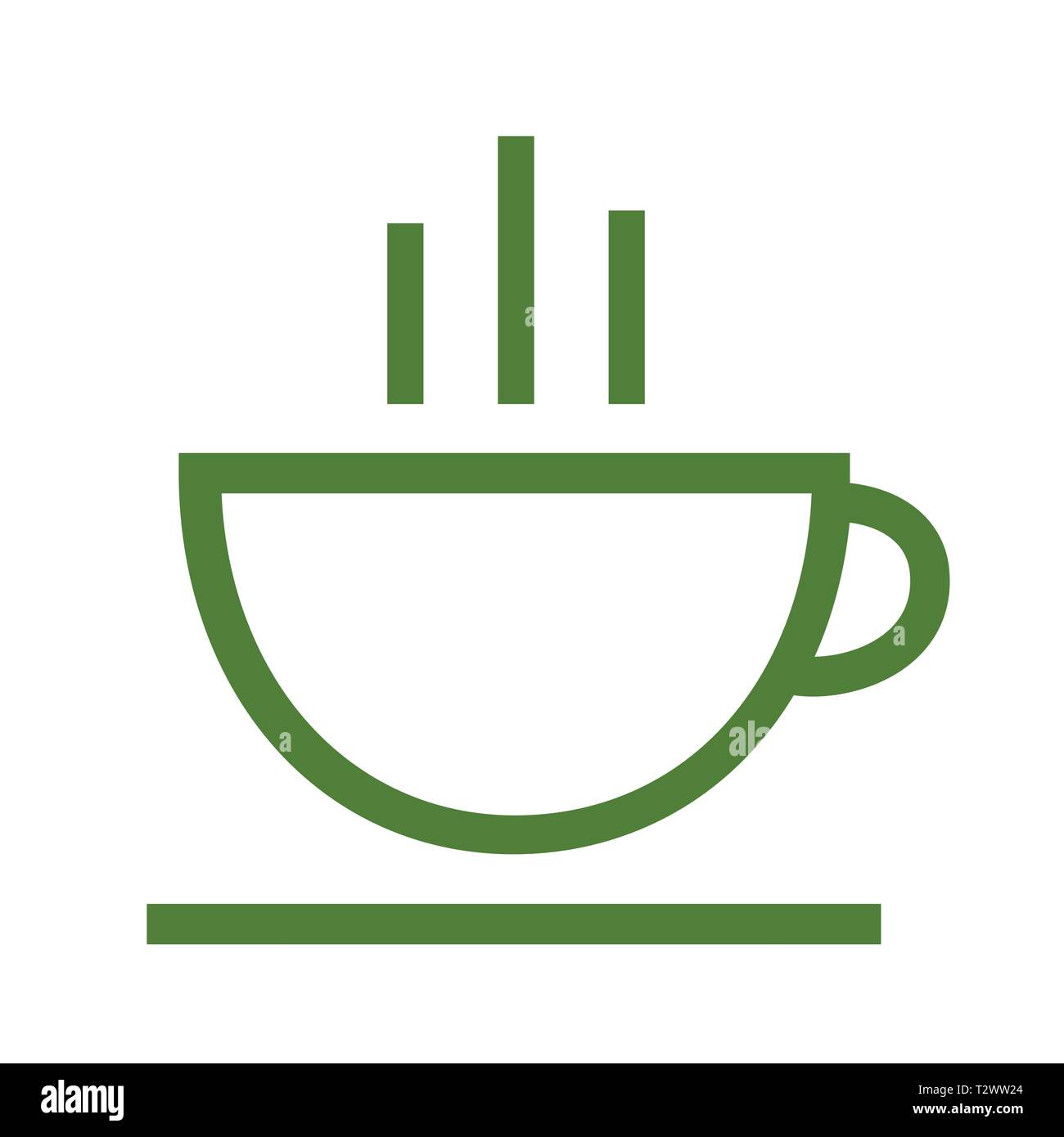 Tea cup logotype. Icon vector logo template. Isolated illustration on white background. Stock Vector