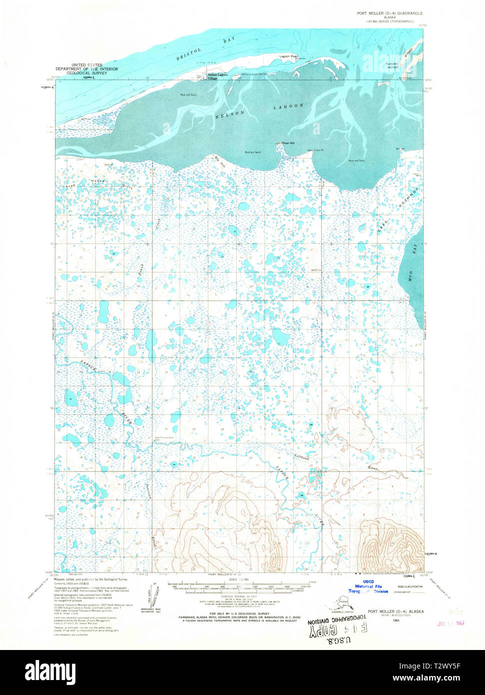 Port Moller Alaska Map Usgs Topo Map Alaska Ak Port Moller D-4 358546 1963 63360 Restoration Stock  Photo - Alamy