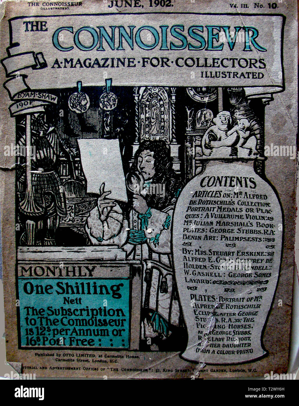 June 1902 Cover of the Britsh CONNOISSEUR collectors magazine Stock Photo
