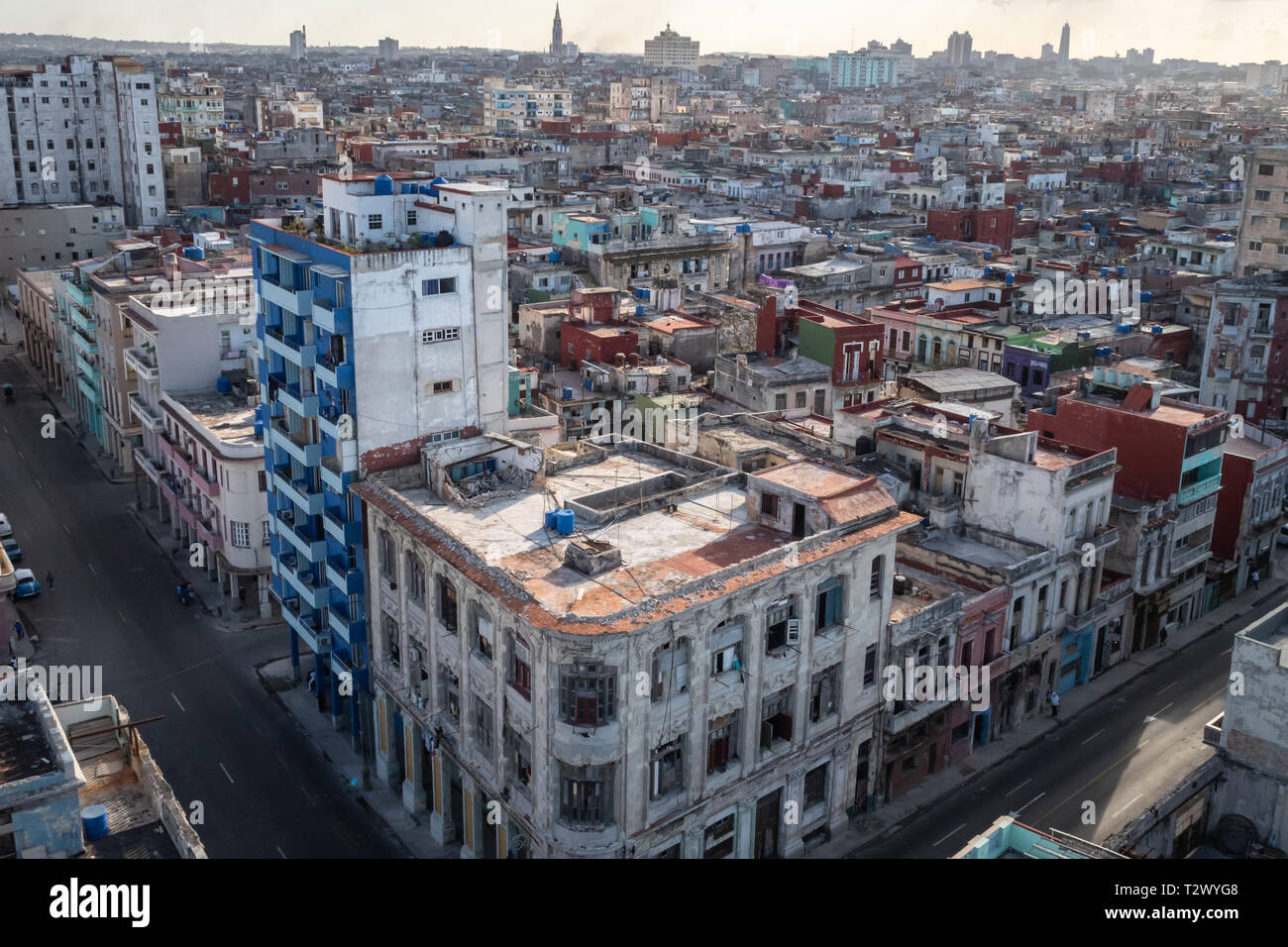 Historic city of Havana, UNESCO world heritage site, over the rooftops Stock Photo