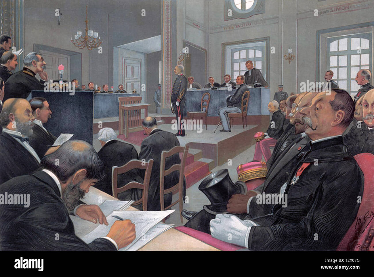ALFRED DREYFUS (1859-1935) French Army officer at his court martial trial in Rennes in August 1899 Stock Photo