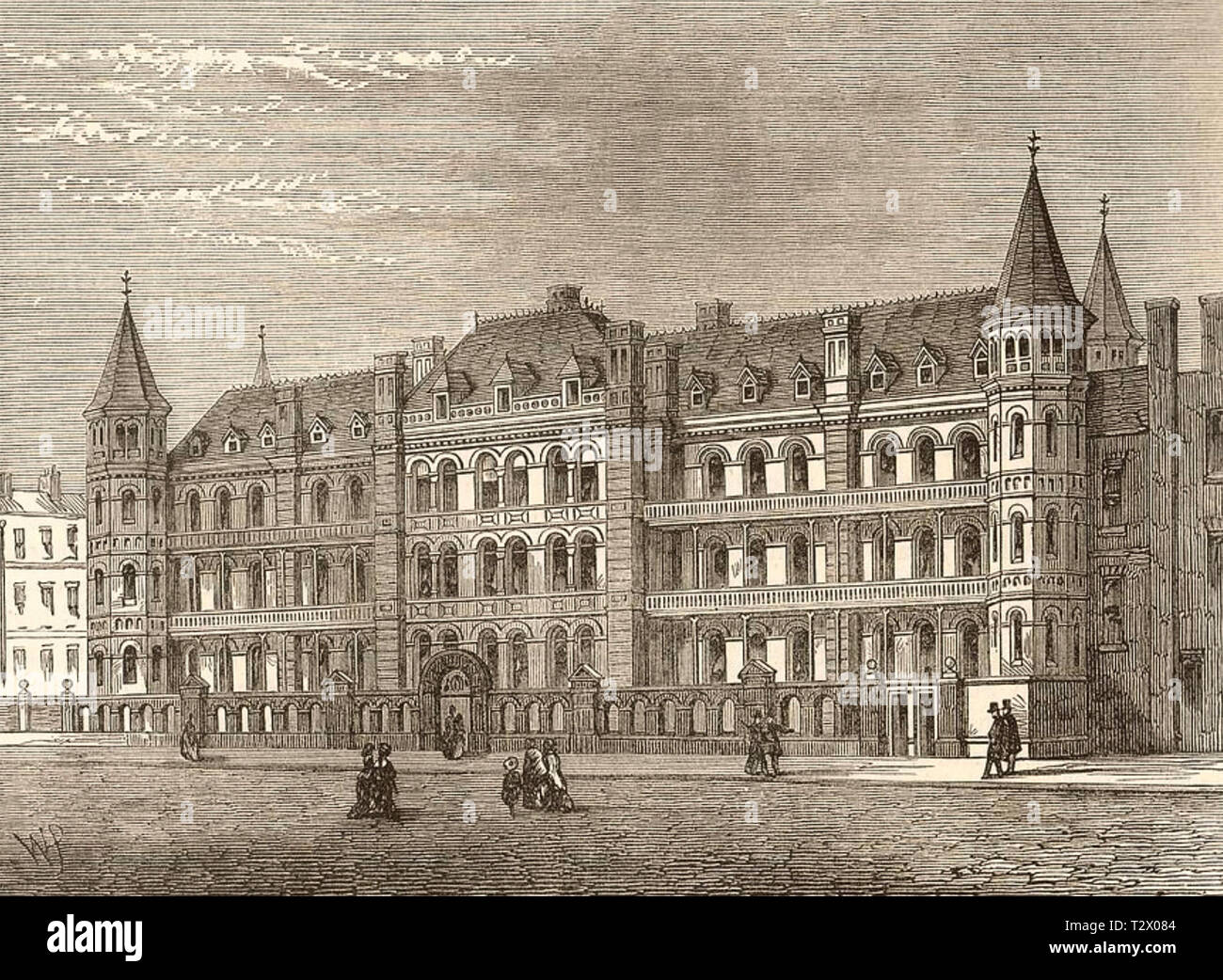 GREAT ORMOND STREET HOSPITAL about 1860 Stock Photo