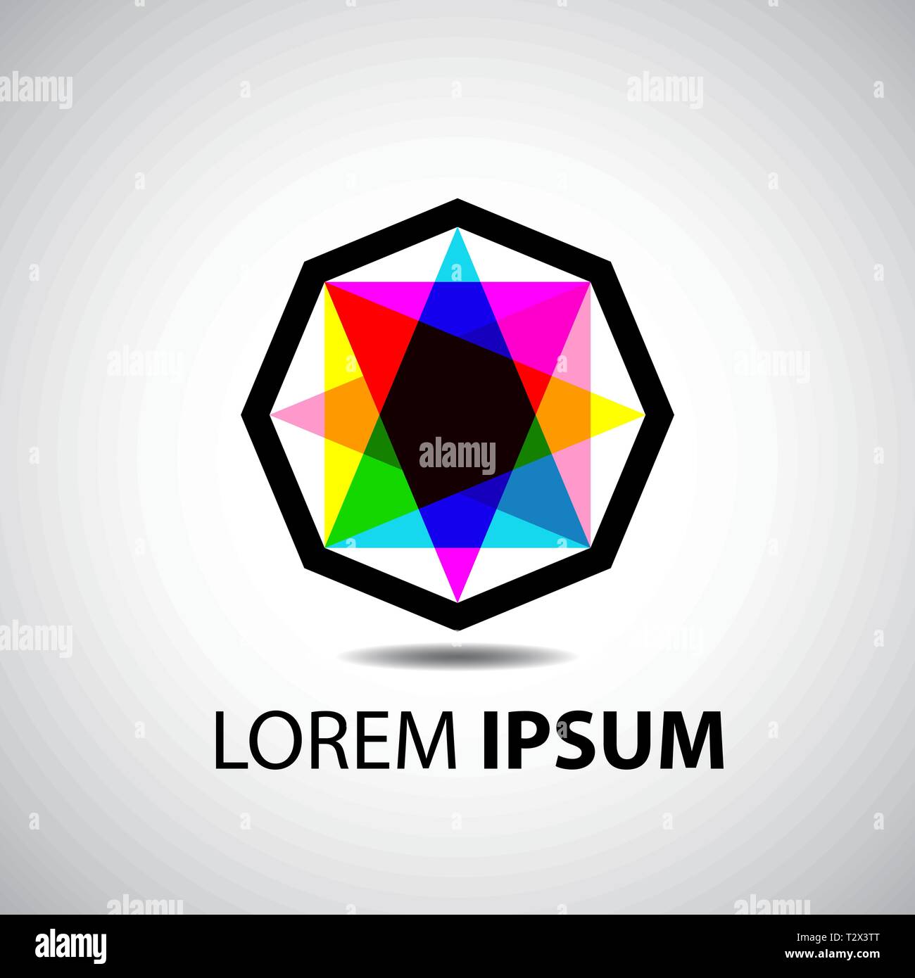 Company vector logo design element. Abstract hexagon shaped vector symbols Stock Vector