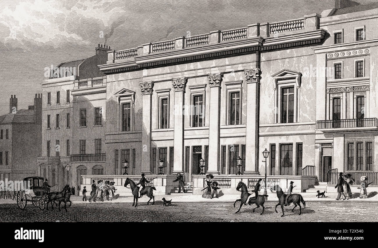 William Crockford's St James's Club, London, UK, illustration by Th. H. Shepherd, 1826 Stock Photo
