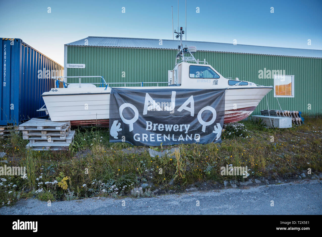 Qajag Brewery, Narsaq, Greenland Stock Photo