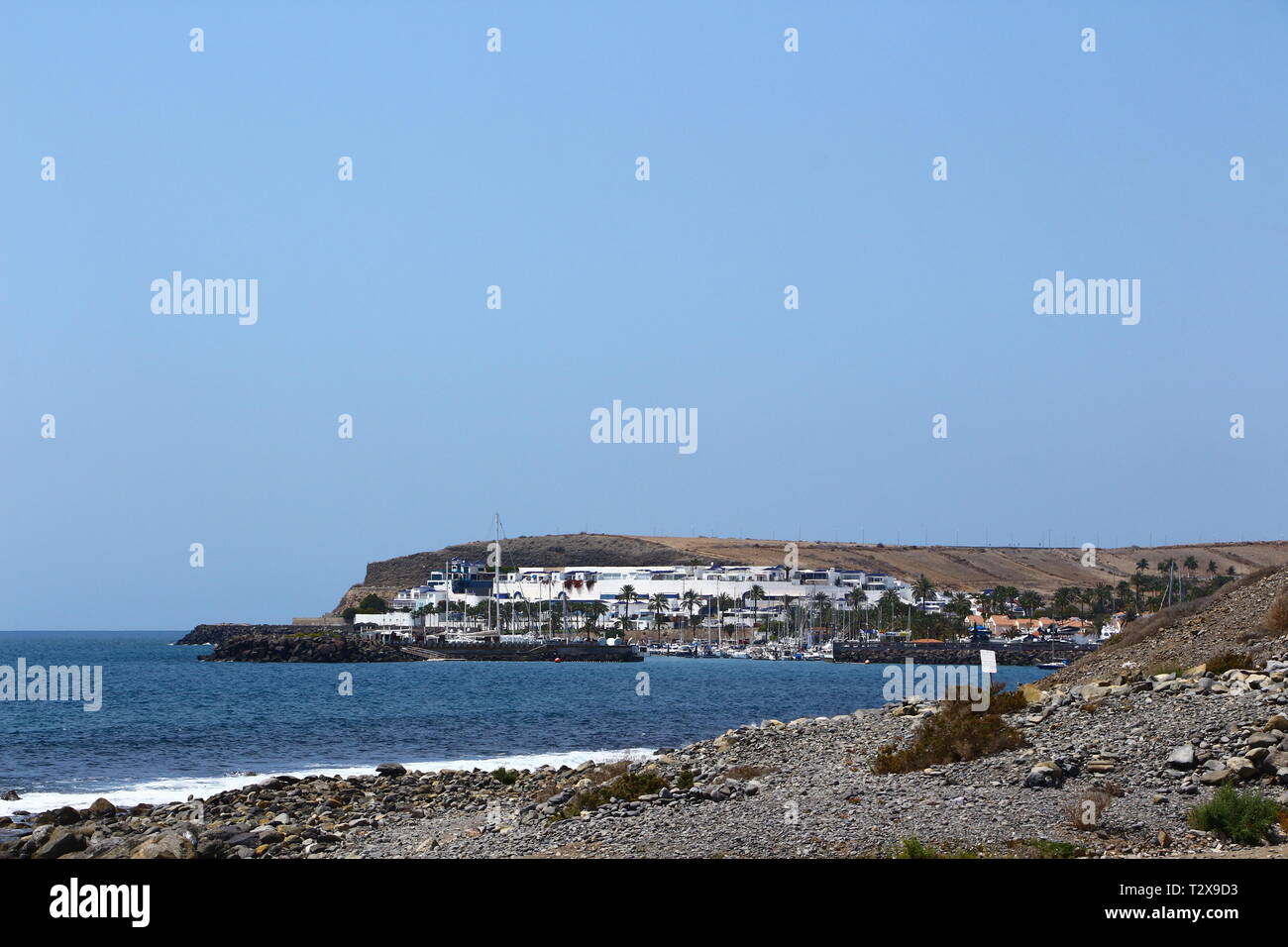 Blick auf den Atlantik bei Maspalomas auf Gran Canaria Stock Photo