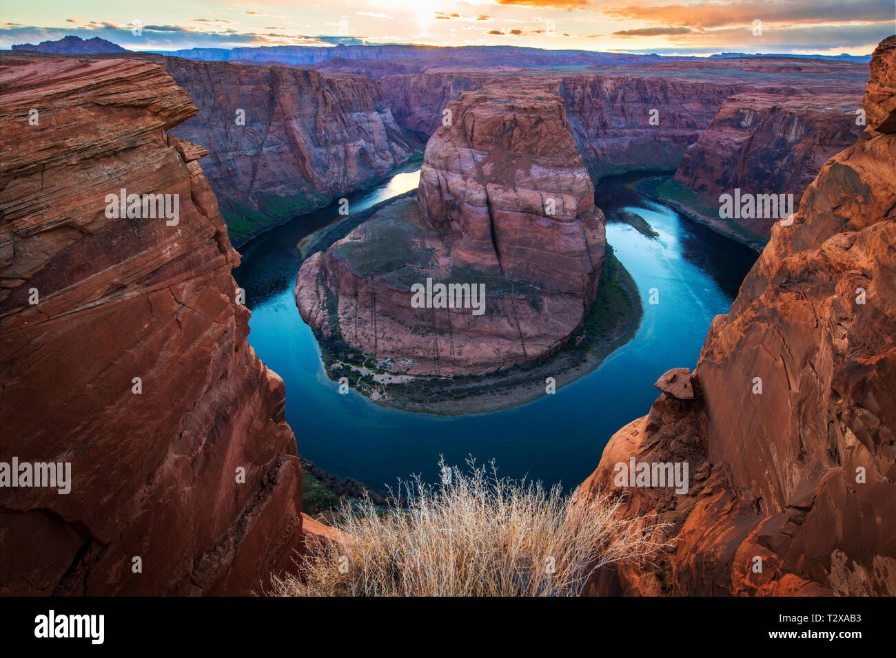 Horseshoe Bend in Colorado River near Page, Arizona, USA Stock Photo