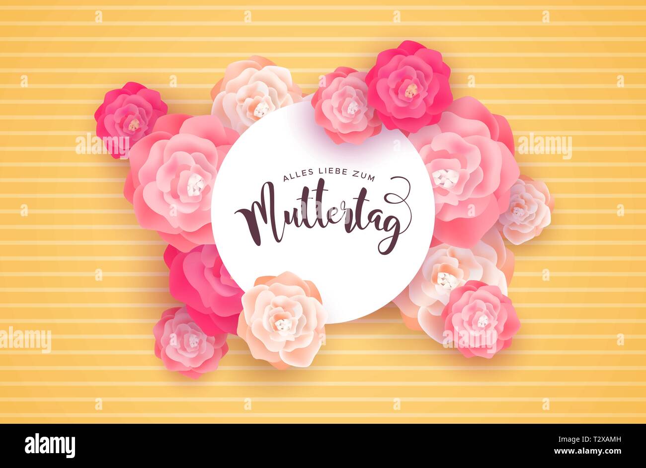 Mothers Day card illustration for special mom holiday in german ...