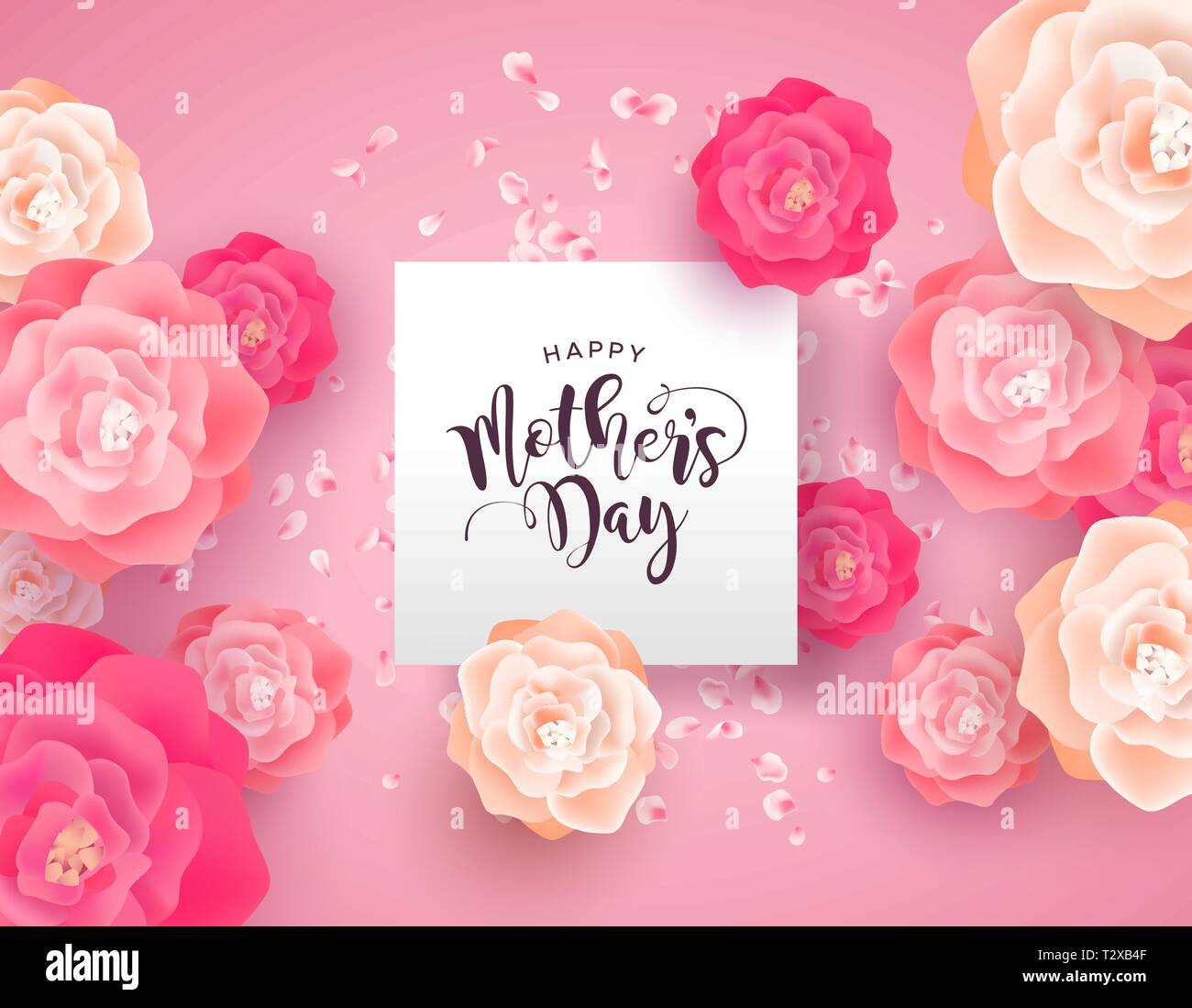 Mothers Day card illustration for special mom holiday. Beautiful 
