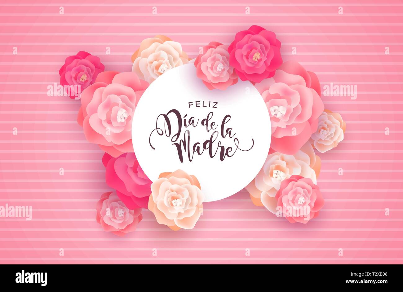 Mothers Day card illustration for special mom holiday in spanish 