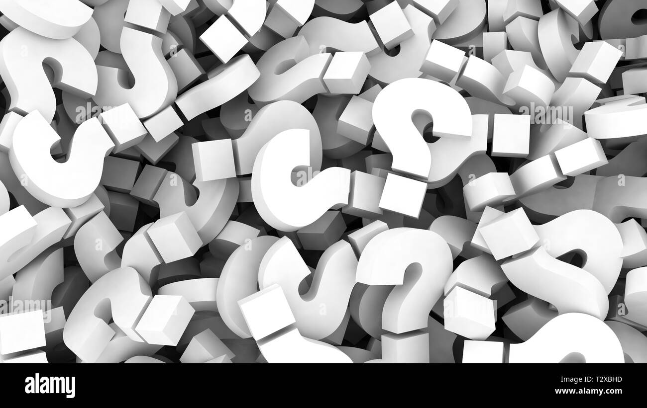 White Question Marks Background Stock Photo