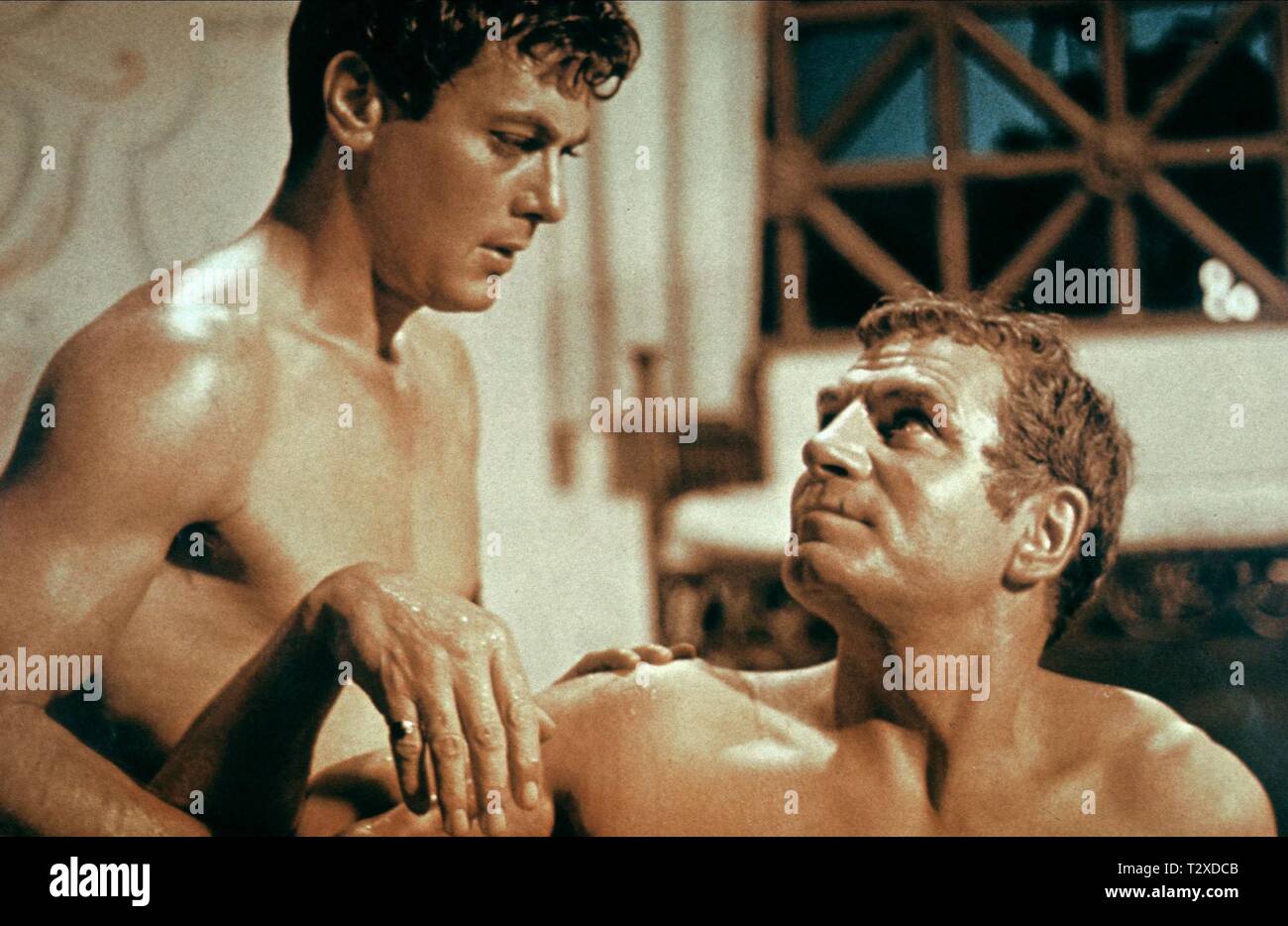 TONY CURTIS, LAURENCE OLIVIER, SPARTACUS, 1960 Stock Photo