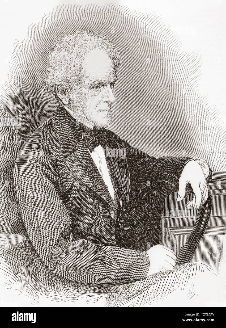 Isaac Taylor, 1787 – 1865. English philosophical and historical writer, artist, and inventor.  From The Illustrated London News, published 1865. Stock Photo