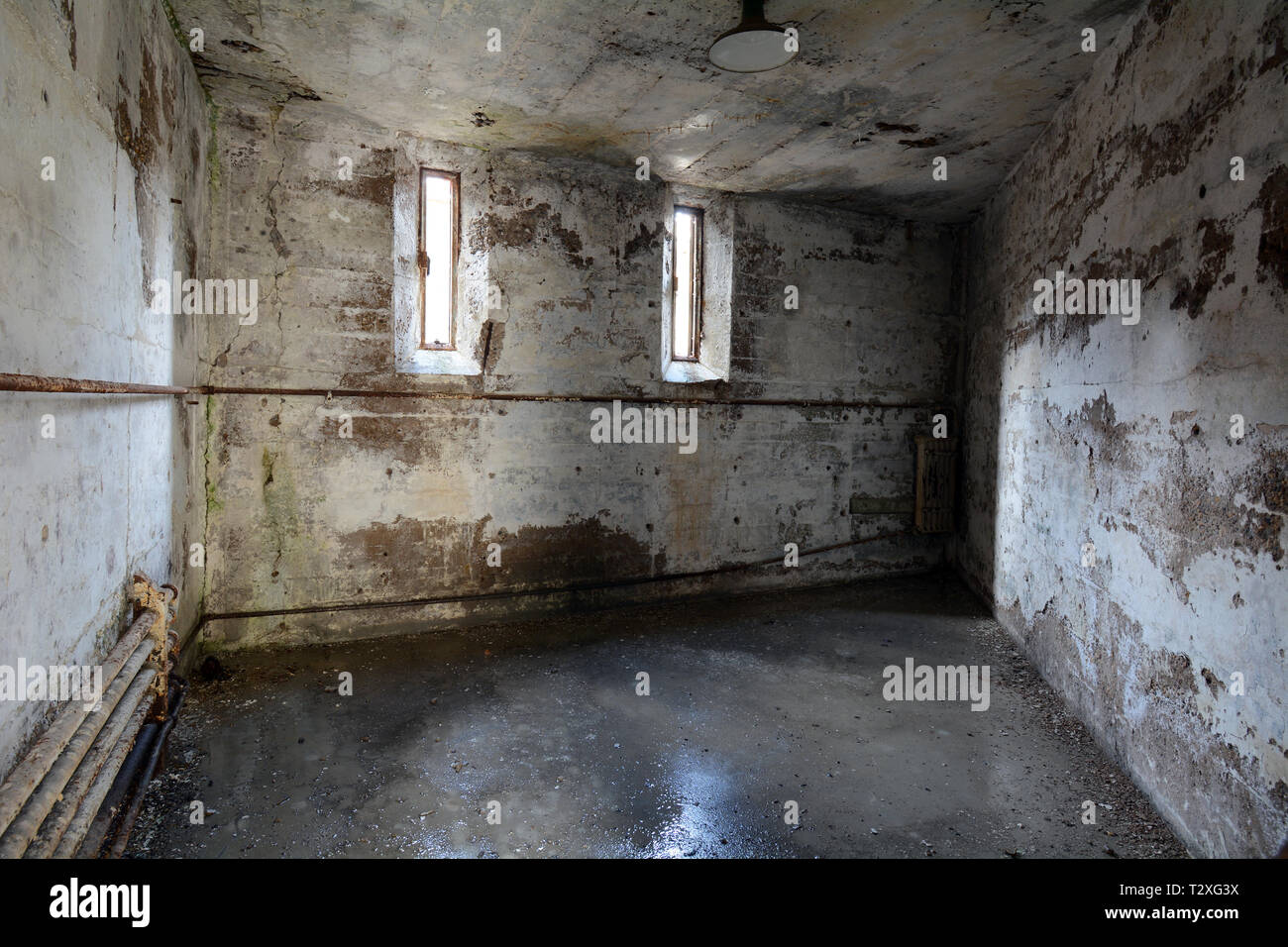 Empty Jail Cell In an Abandoned Prison - Eastern State Penitentiary Stock Photo