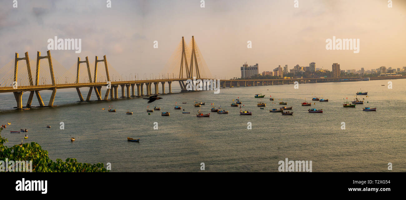 Bandra-Worli Sea Link, Mumbai. Cityscape of Mumbai Stock Photo