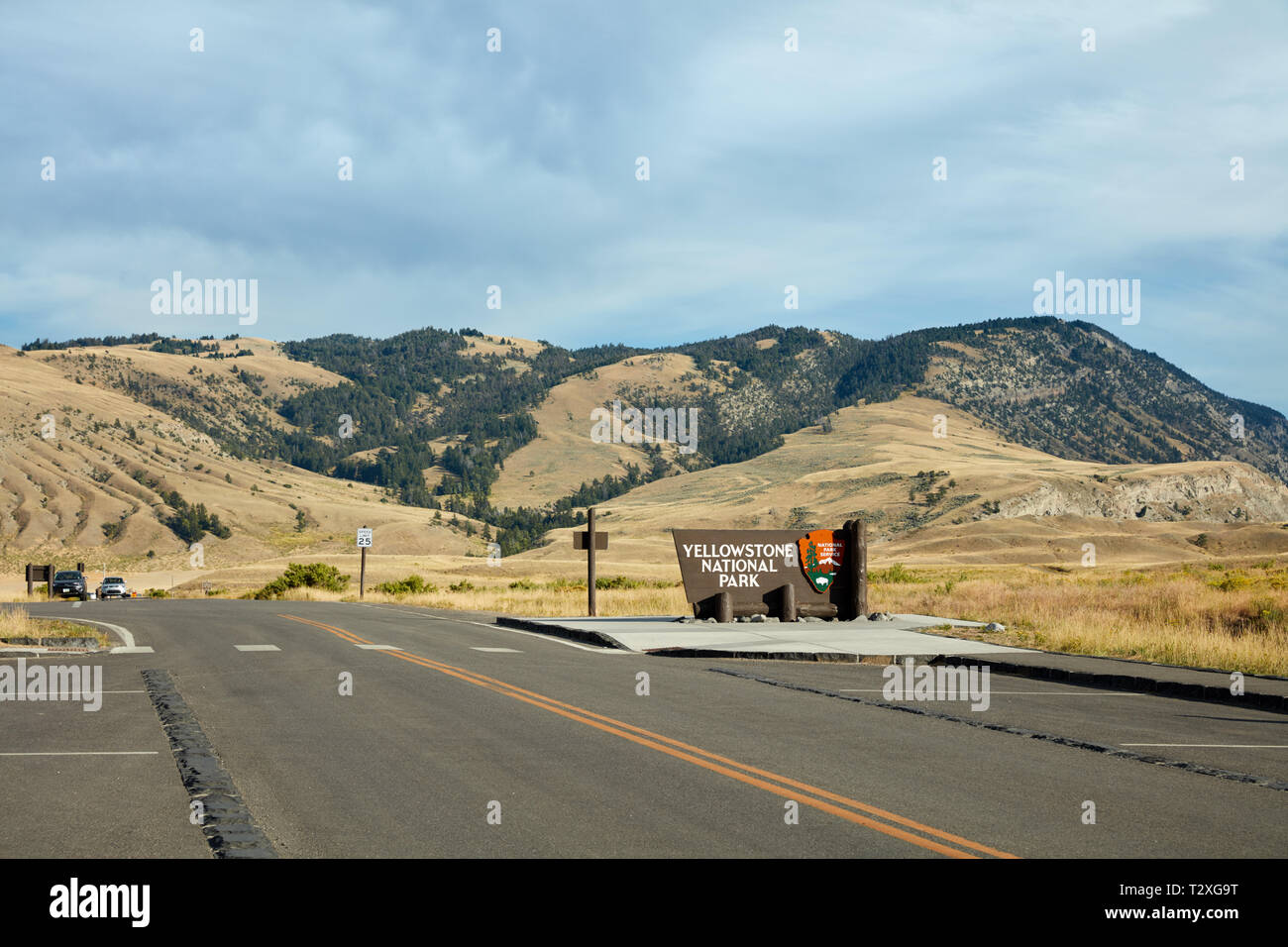 North entrance of Yellowstone National Park, Montana Stock Photo Alamy