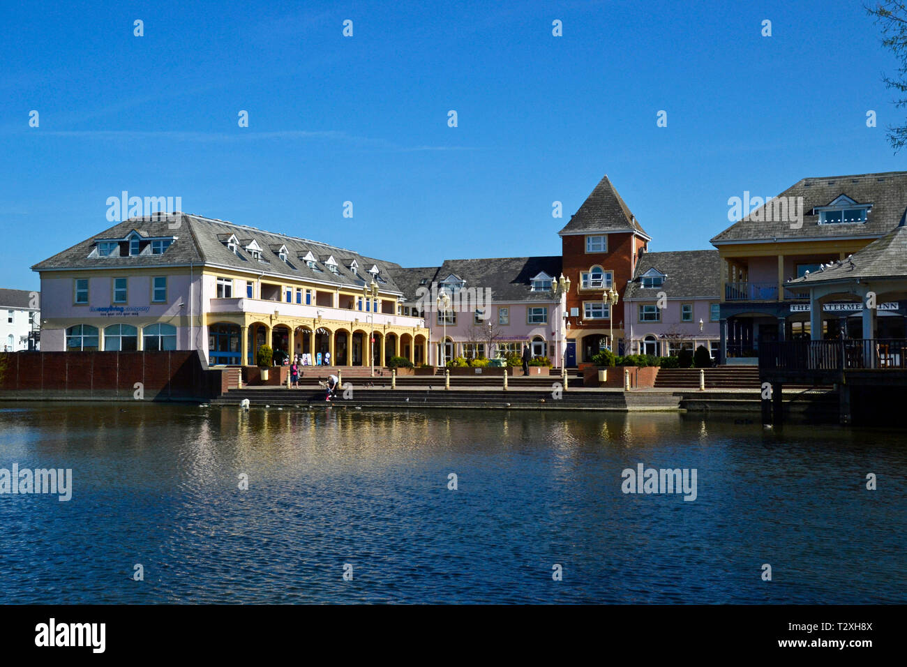 The Village Centre at Watermead, Aylesbury, Buckinghamshire, UK Stock Photo