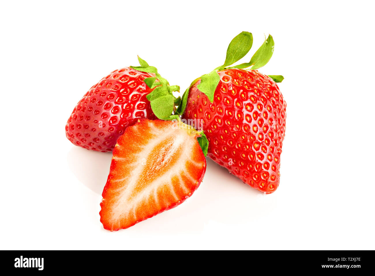 Fresh strawberries isolated on a white background Stock Photo - Alamy