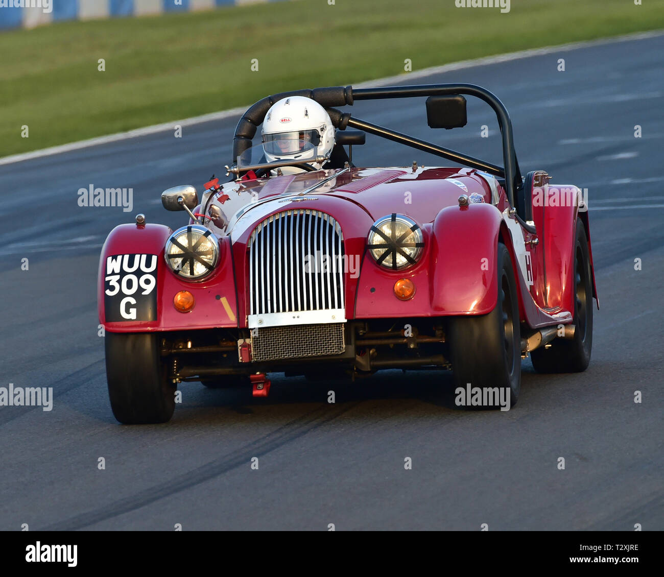 Peter Garland, Morgan Plus 8, Historic Road Sports Championship, HSCC, Season Opener, Saturday, 30th March 2019, Donington Park, circuit racing, CJM P Stock Photo