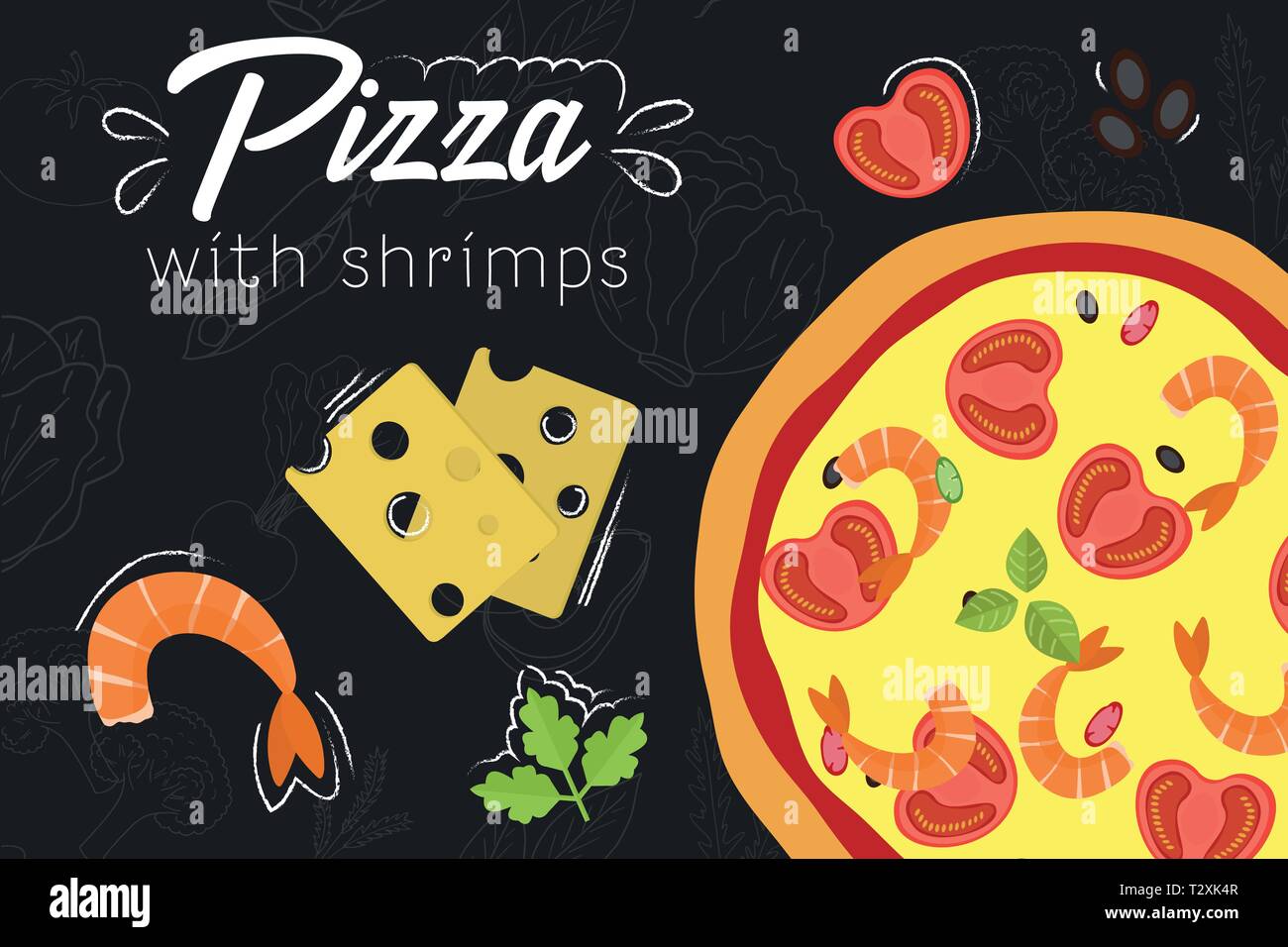Pizza Recipe Pizza With Shrimps Cooking Pizza With Ingredients Flat Style Illustration Pizza In Flat Style On Chalkboard Background Vector Illust Stock Vector Image Art Alamy Pizza Recipe Pizza With Shrimps Cooking Pizza With Ingredients Flat Style Illustration Pizza In Flat Style On Chalkboard Background Vector Illust Stock Vector Image Art Alamy