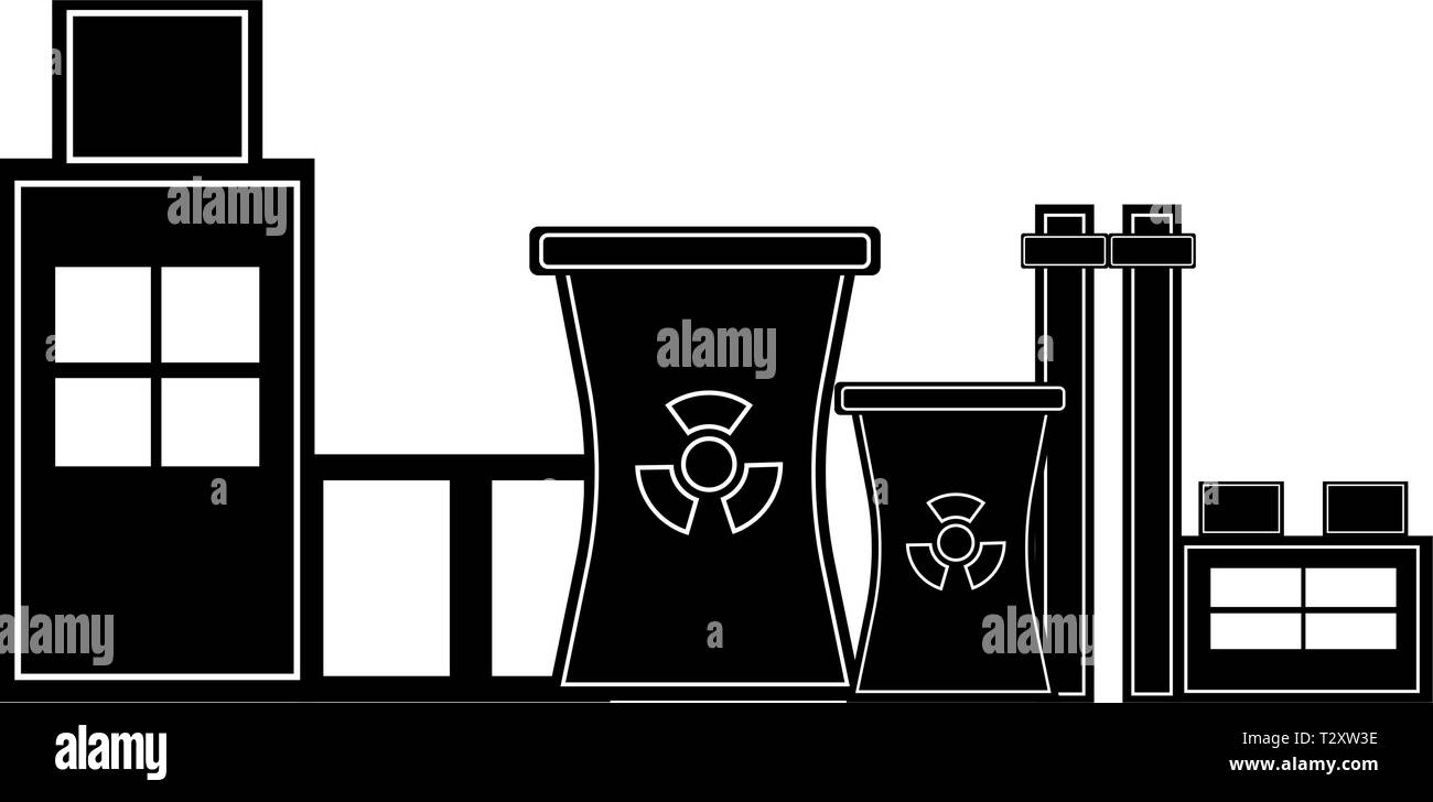 Nuclear plant icon image Black and White Stock Photos & Images - Alamy