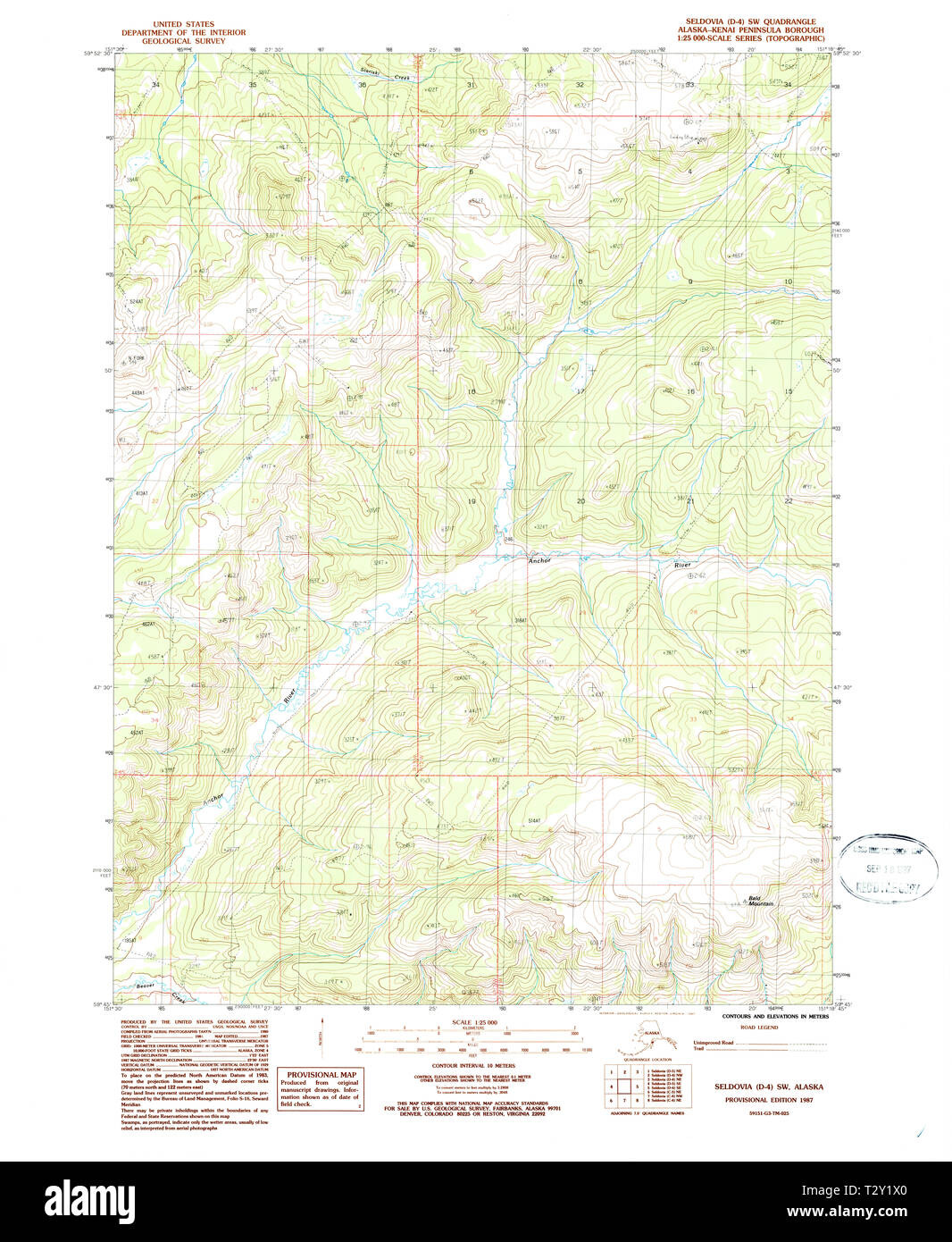 USGS TOPO Map Alaska AK Seldovia - Usgs Topo Map Alaska Ak Seldovia D 4 Sw 353791 1987 25000 Restoration T2Y1X0 