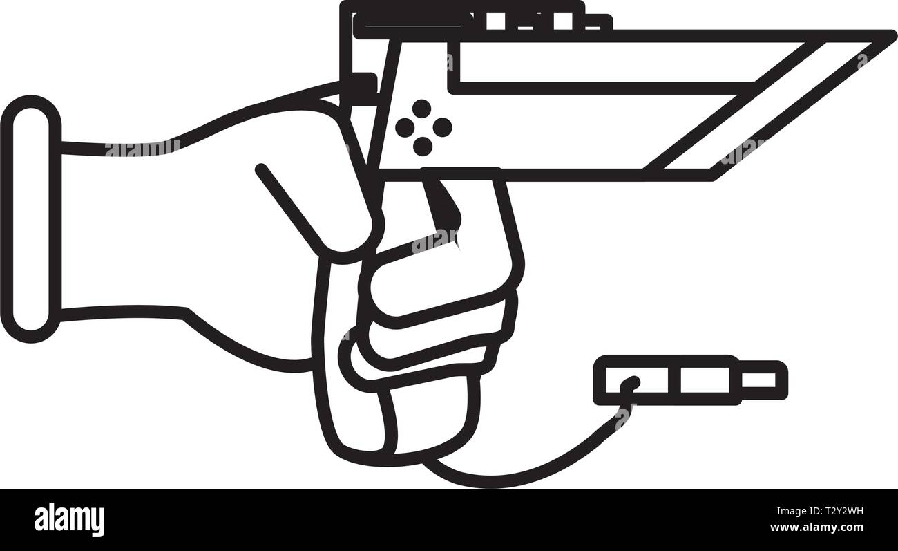 hand with gun for video game vector illustration design Stock Vector ...