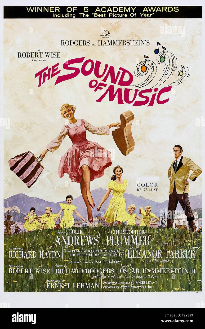 JULIE ANDREWS, CHRISTOPHER PLUMMER POSTER, THE SOUND OF MUSIC, 1965 Stock Photo