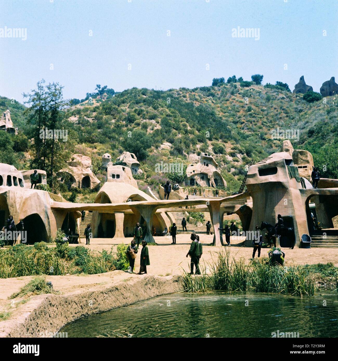 APE VILLAGE, PLANET OF THE APES, 1968 Stock Photo