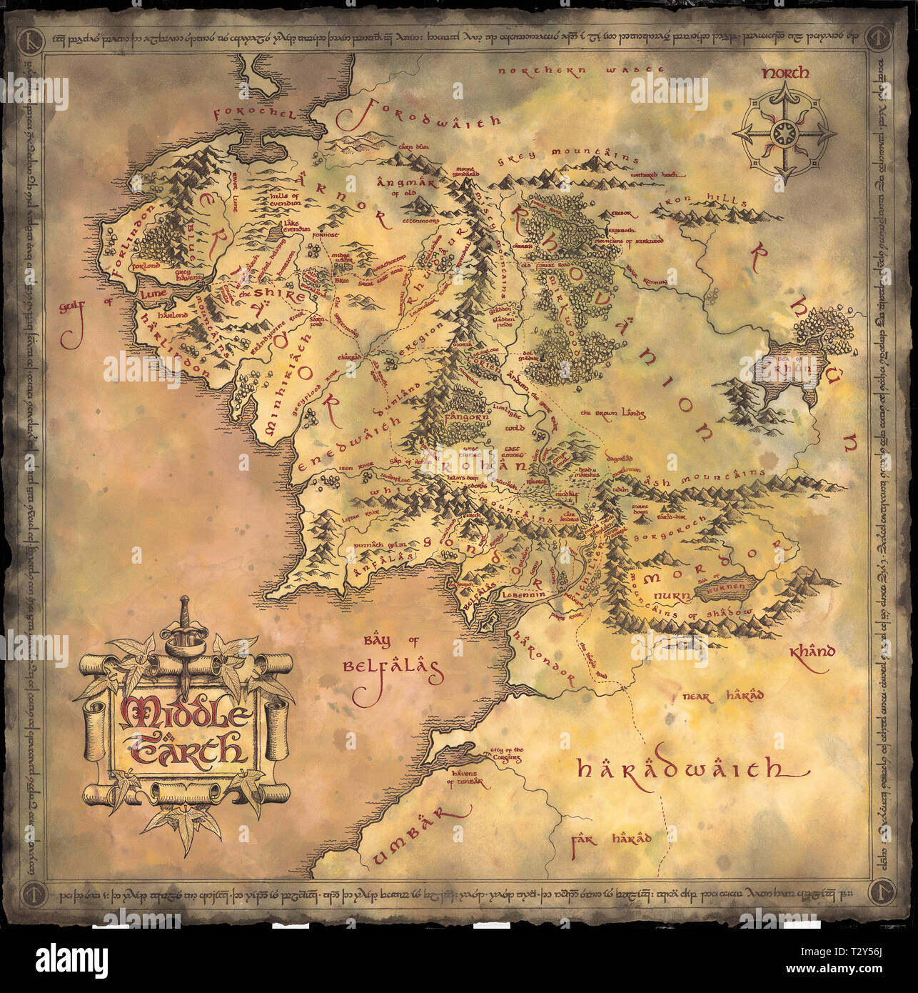 MIDDLE EARTH MAP, THE LORD OF THE RINGS: THE TWO TOWERS, 2002 Stock Photo -  Alamy