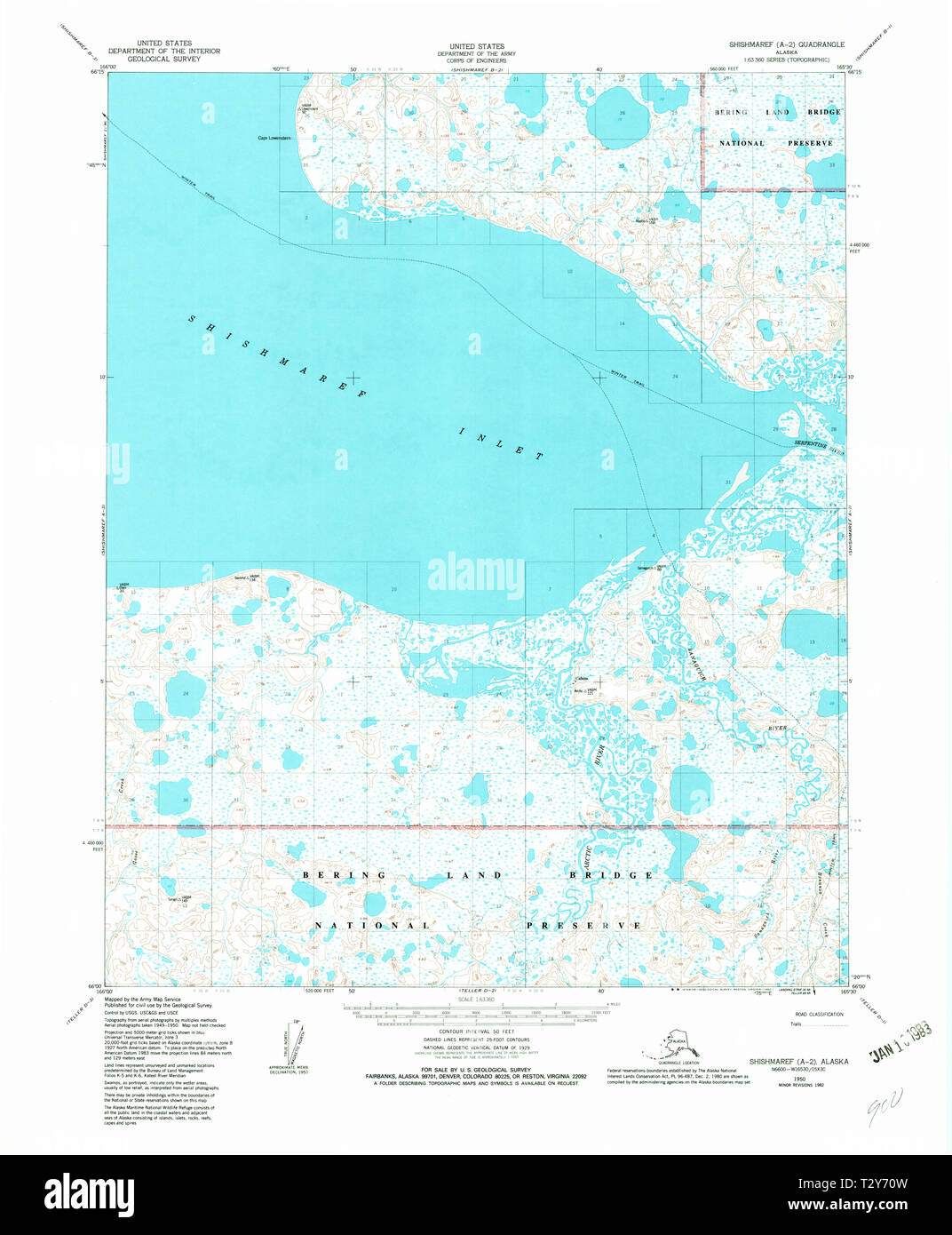 USGS TOPO Map Alaska AK Shishmaref A2 359024 1950 63360 Restoration