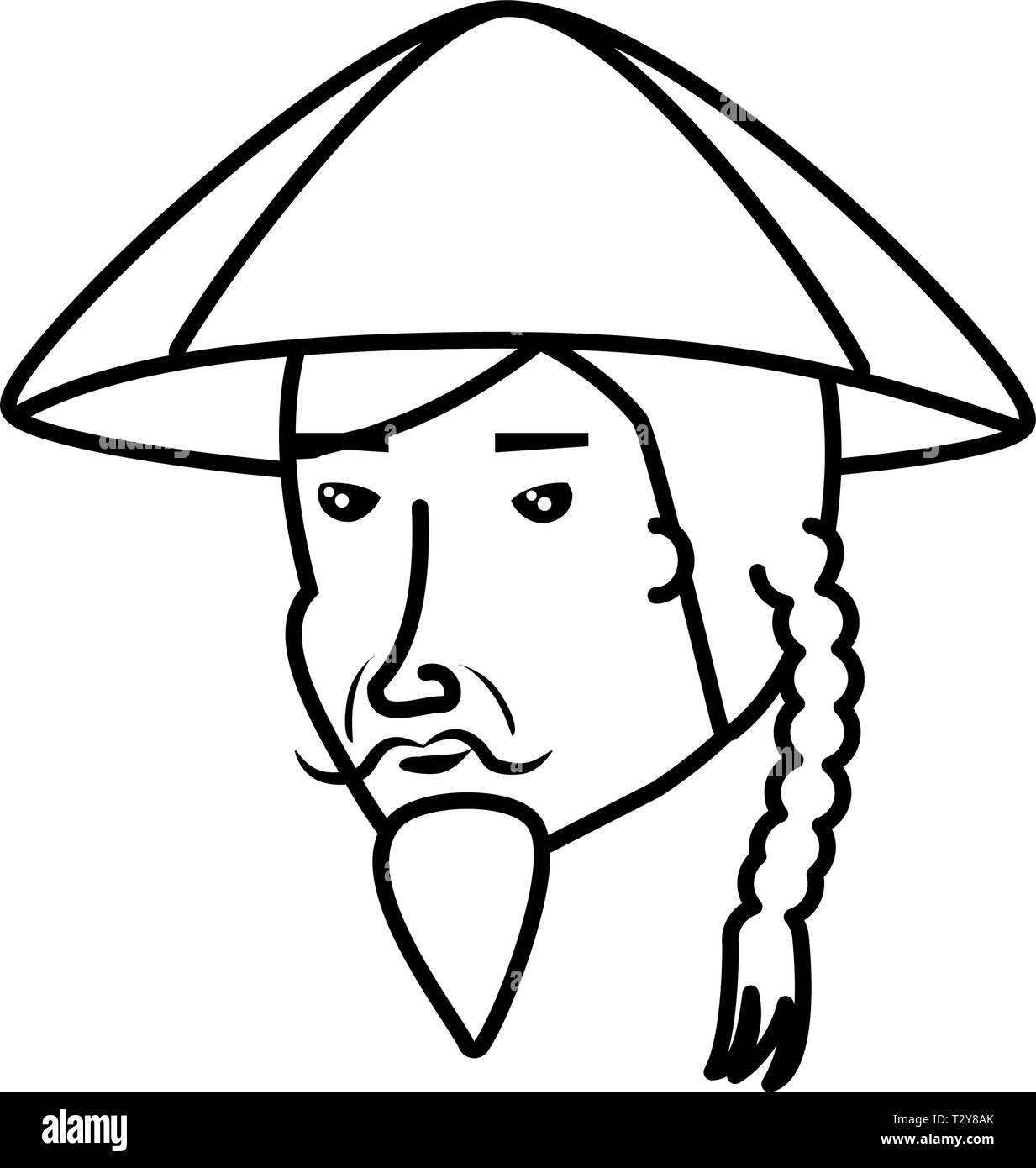Head Of Old Man Chinese Peasant Vector Illustration Design Stock Vector Image Art Alamy https www alamy com head of old man chinese peasant vector illustration design image242773739 html