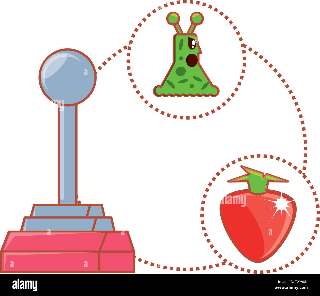 joystick for video game with set icons vector illustration design Stock ...