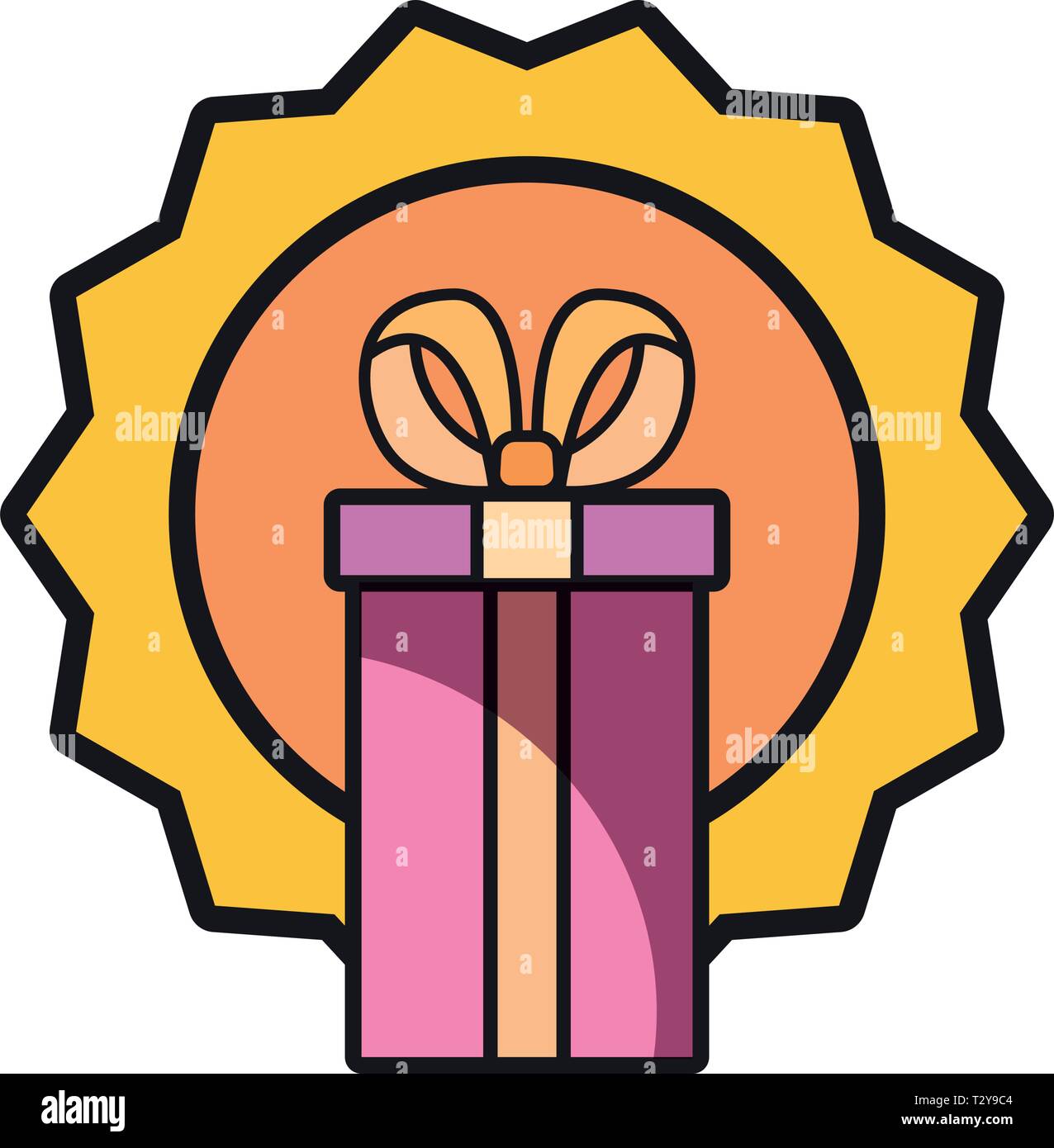 online shopping gift box label vector illustration Stock Vector Image ...