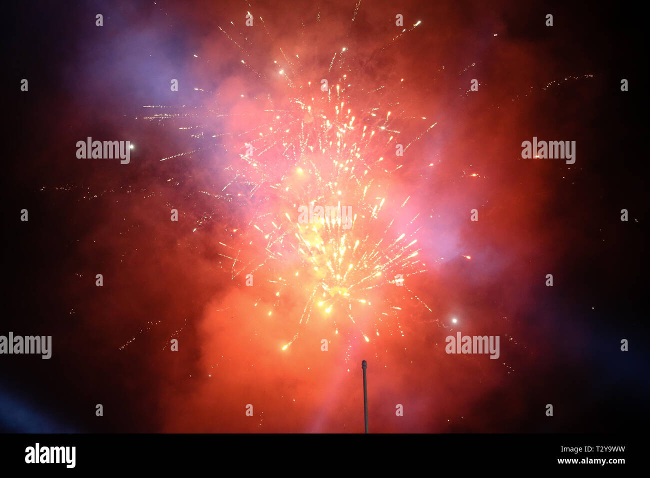 Fireworks Stage LIghting Colorful Stock Photo