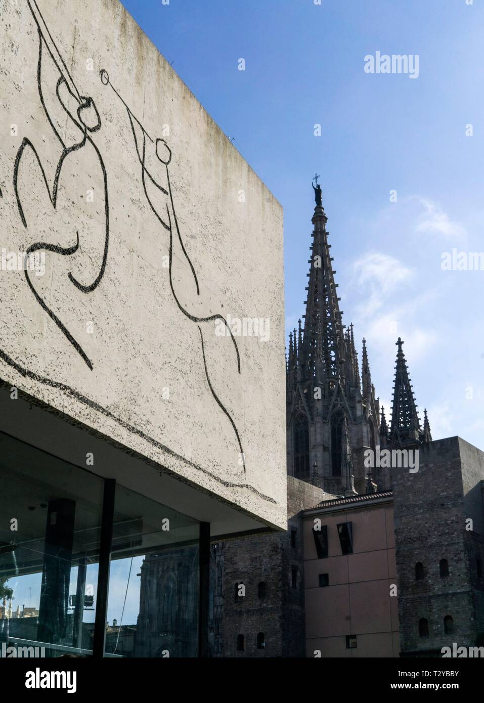The wall of The Giants by Pablo Picasso, Barcelona,College of