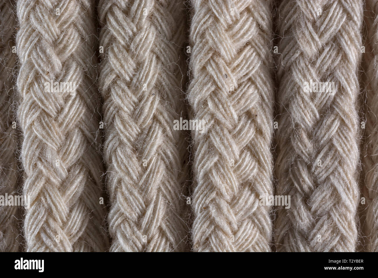 Macro close-up of unbleached diamond braided cotton spirit oil lamp wicks.  Metaphor intertwines, weaving Stock Photo - Alamy