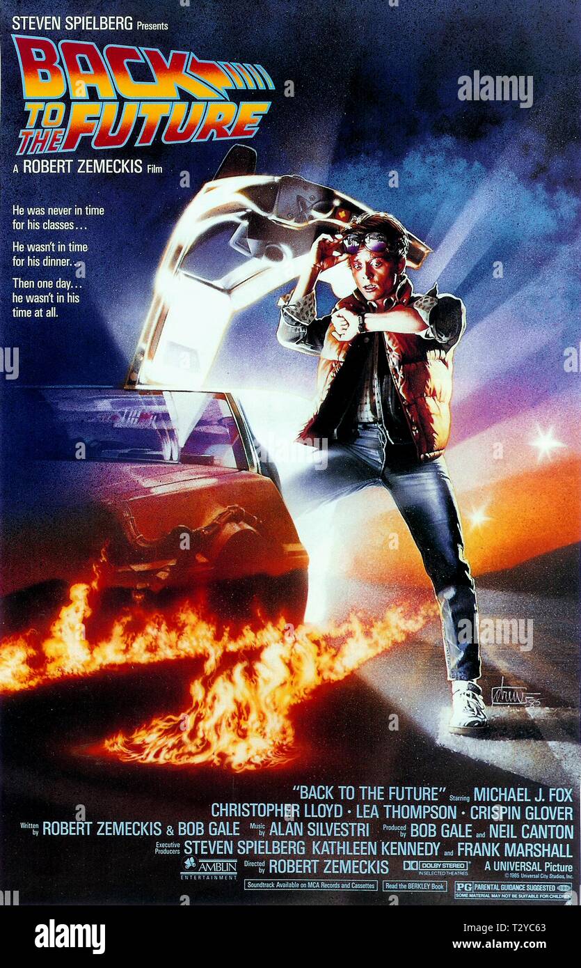 MICHAEL J. FOX POSTER, BACK TO THE FUTURE, 1985 Stock Photo